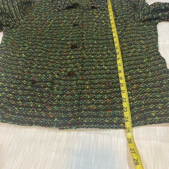 Chicos Faux Silk Green Blazer - Picture 6 of 8